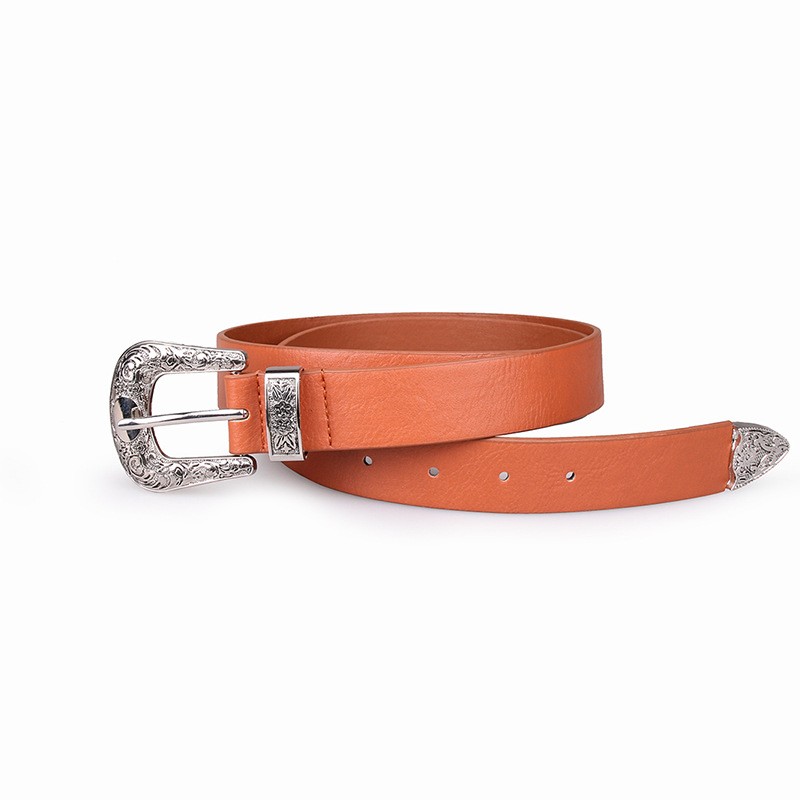 2020 New Designer Women's Hollow Out Ring Round Buckle Belt