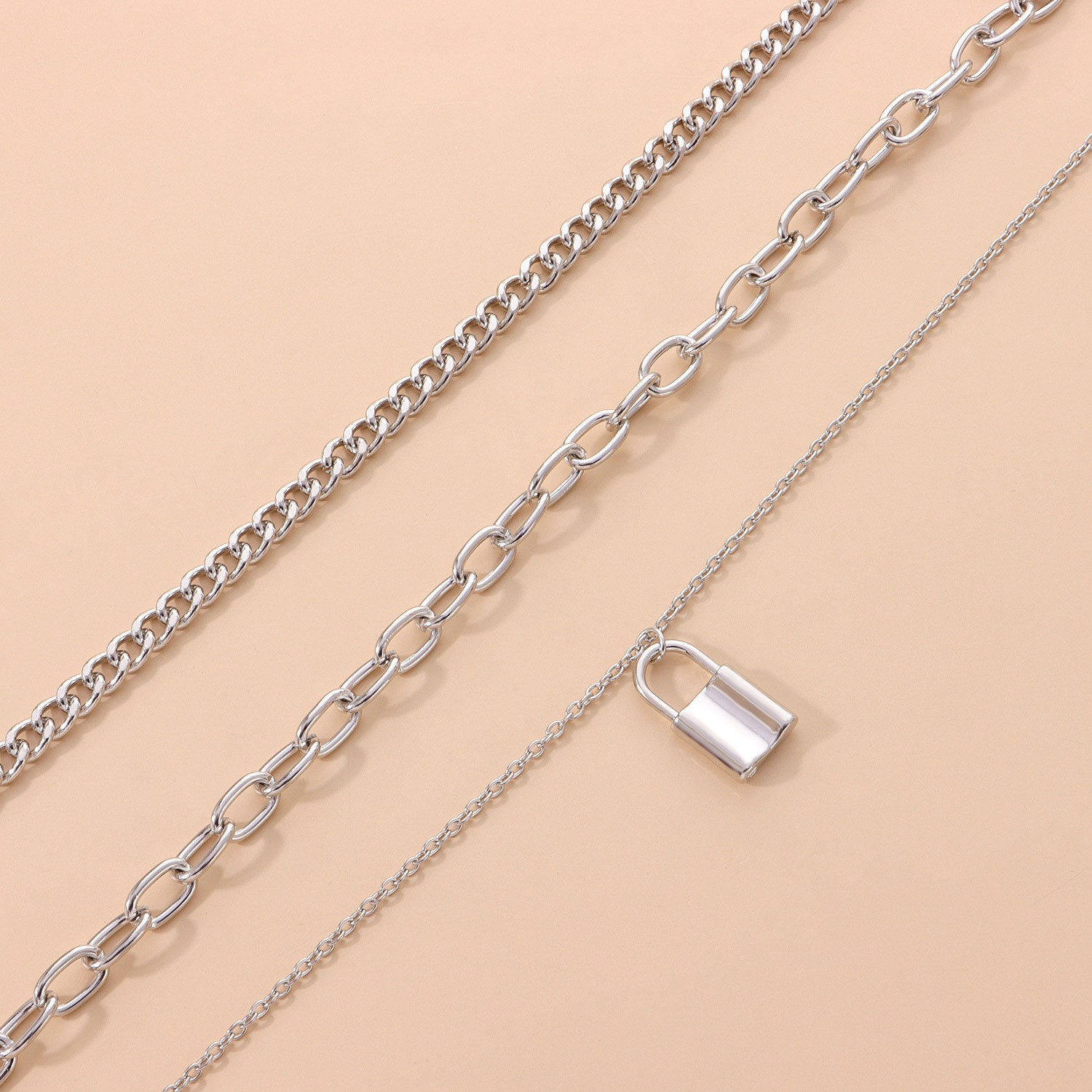 925 Sterling Silver Double Layer Circle Necklace for Women 