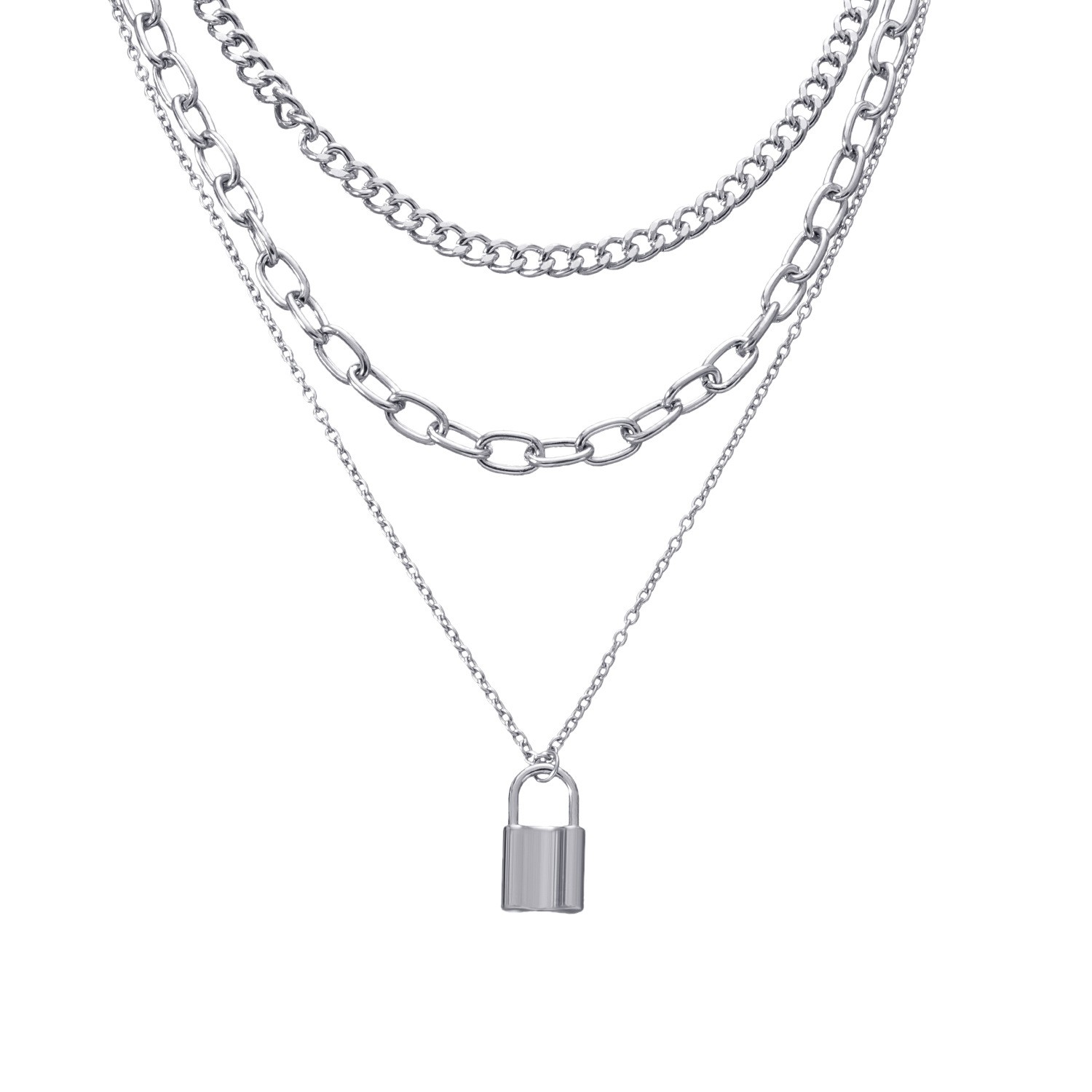 925 Sterling Silver Double Layer Circle Necklace for Women 