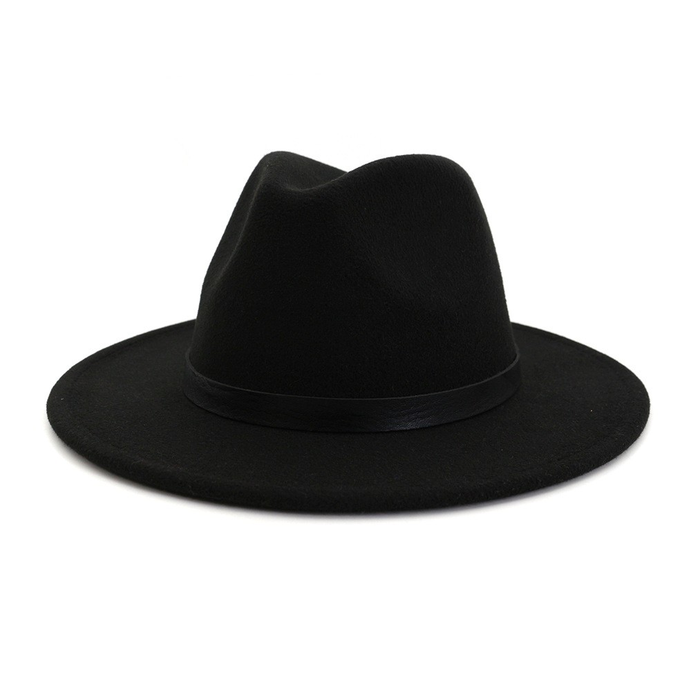 Classic British Fedora Hat Women Imitation Woolen Winter Felt Hats 