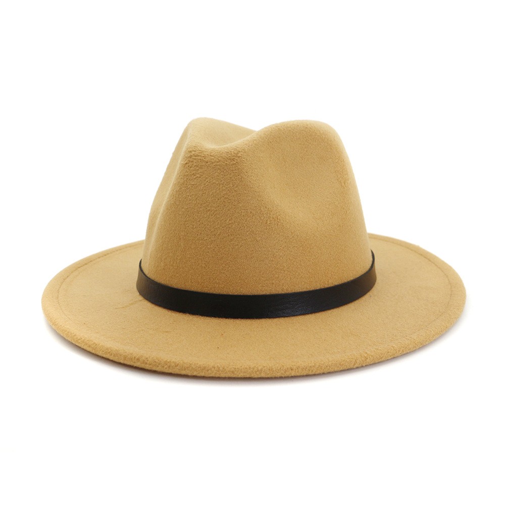 Classic British Fedora Hat Women Imitation Woolen Winter Felt Hats 