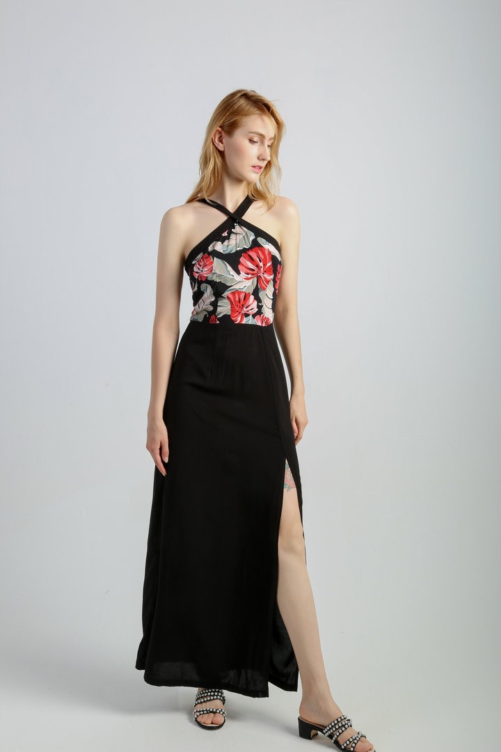 Women's Grace Summer Dress X Neck Evening dress,party sleeveless dress