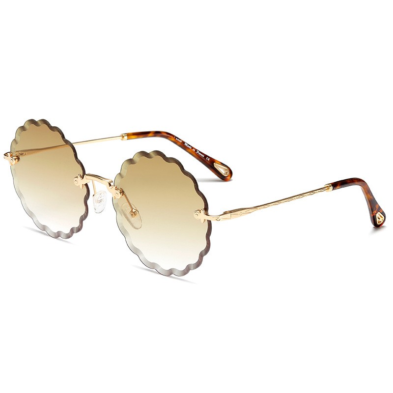Retro Sunglasses Women Brand Fashion Rimless Gradient Sun Glasses