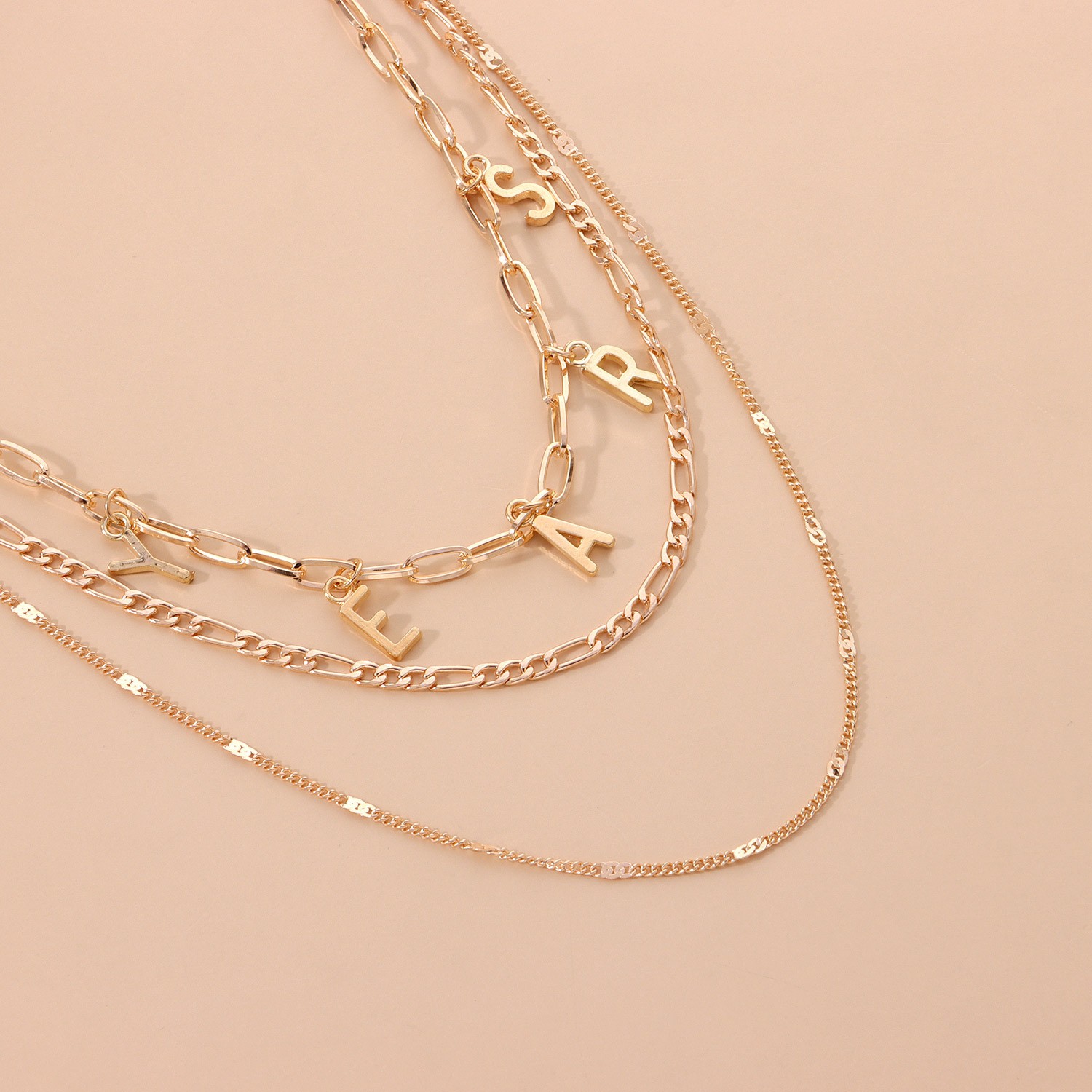 Sterling Silver Double Layer Round Disc Necklace Gold Bead Chain