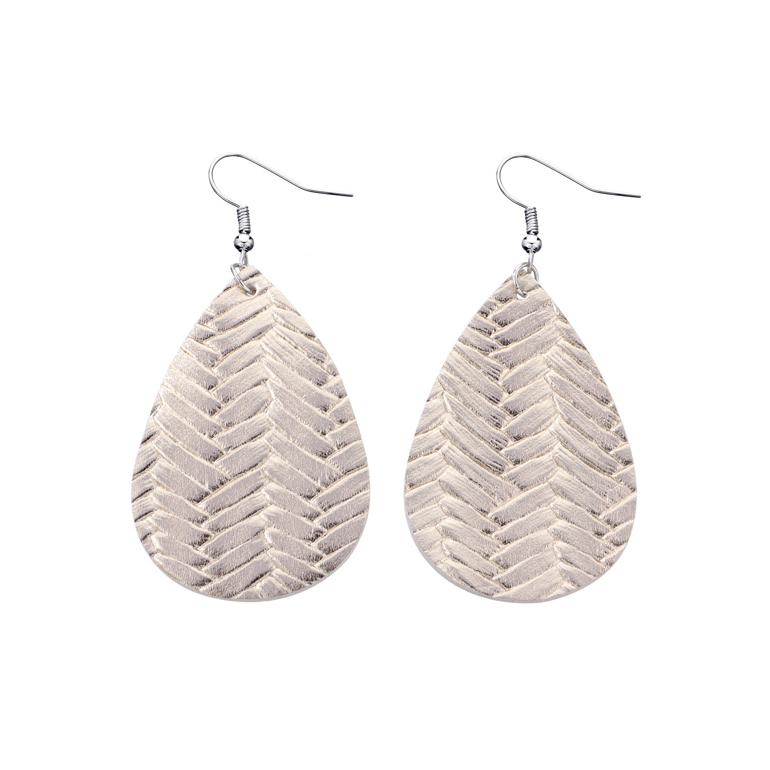 Women's Leather Earrings Retro Double-sided Drop Big Earrings 