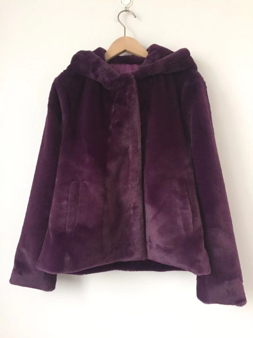 Women's coat fake fur jacket girl's long sleeve outerwear 