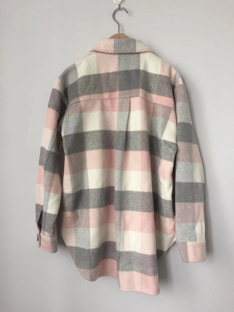 Women's jacket Long sleeve premium quality flannel check shacket girl's shirts