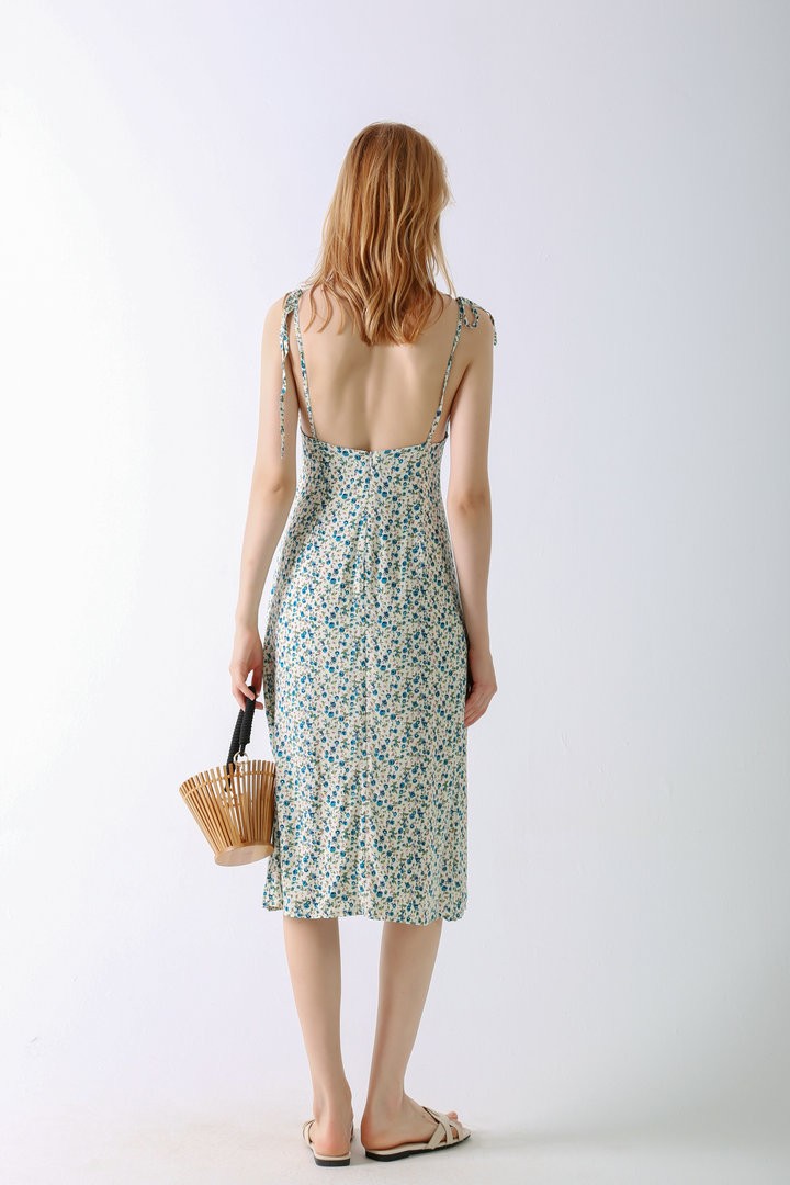 Women's Casual Cotton Summer Dress V Neck Slip Dress