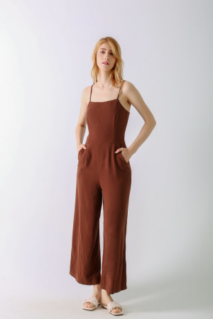 Women's Casual Cotton Jumpsuit Summer Slip Long Jumpsuit