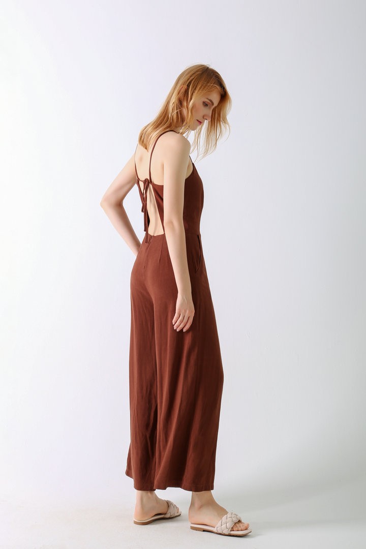 Women's Casual Cotton Jumpsuit Summer Slip Long Jumpsuit