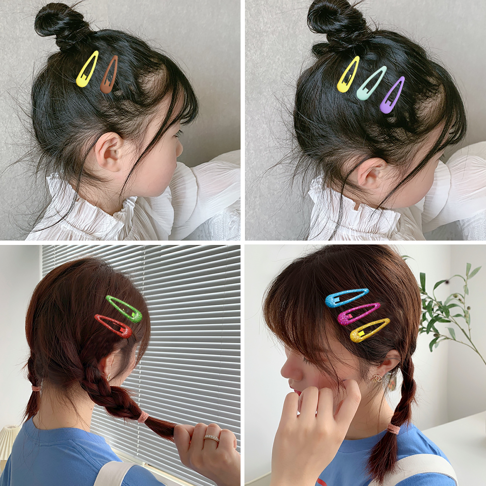New Women Girls Cute Colorful Waterdrop Shape Hairpins 