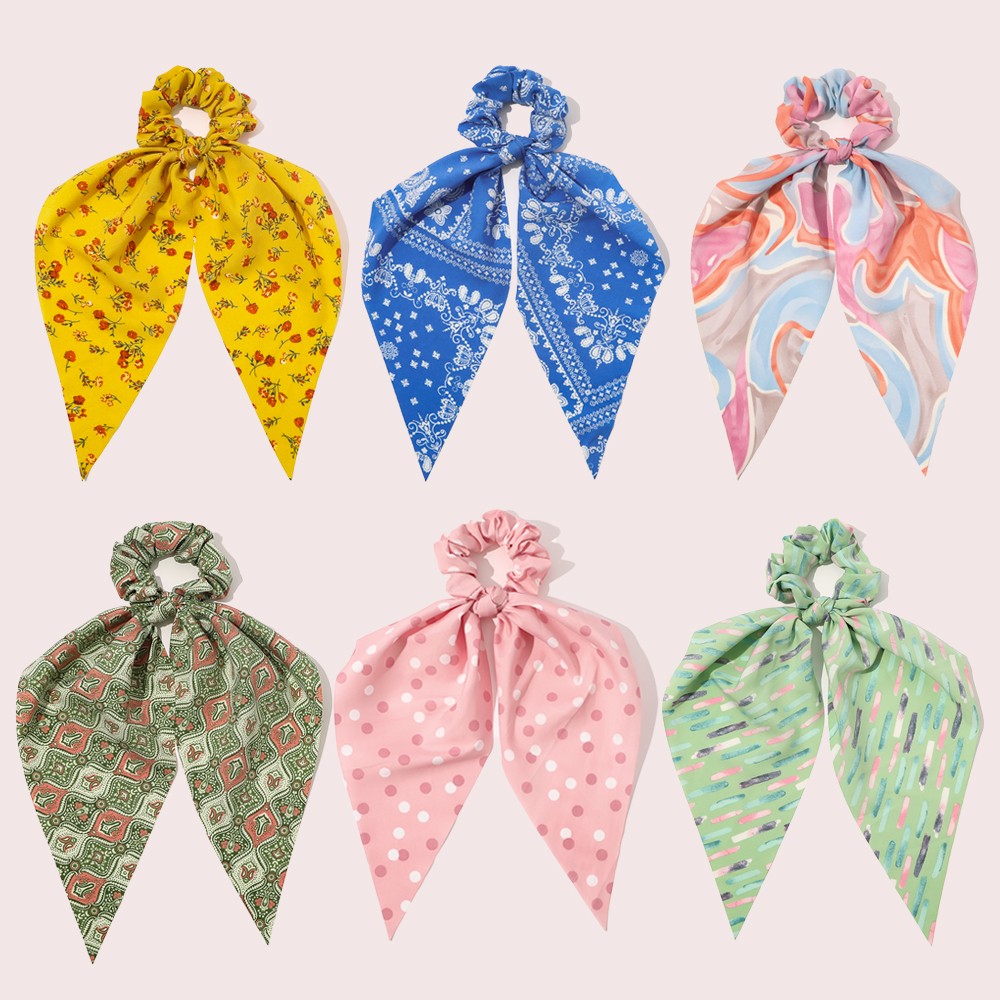 Ruched Elastic Hair Band Large Scrunchies Dot Elastic Hair Ring