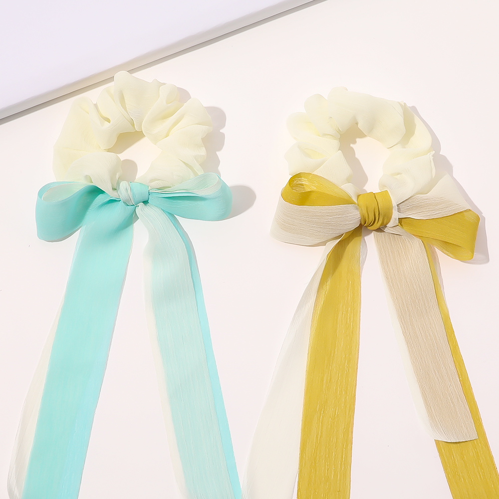 Fashion Scrunchies Elastic Hair Band Floral Striped Pleated Headbands